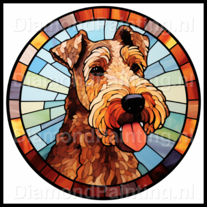 Diamond Painting Stained Glass Dog - Airedale Terrier 02