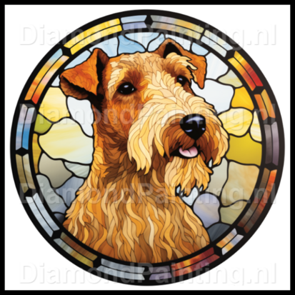 Diamond Painting Stained Glass Dog - Airedale Terrier 03