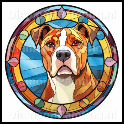 Diamond Painting Bleiglas Hund - American Staffordshire Terrier 02