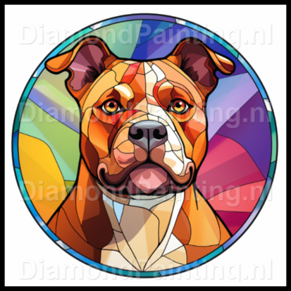 Diamond Painting Stained Glass Dog - American Staffordshire Terrier 03