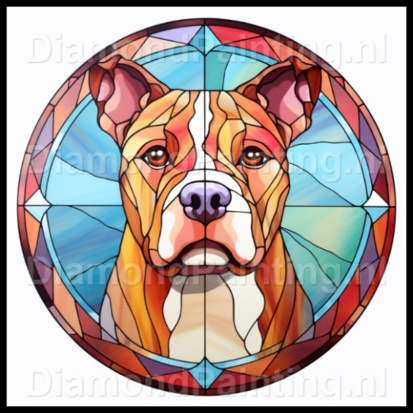 Diamond Painting Bleiglas Hund - American Staffordshire Terrier 04