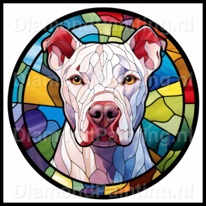 Diamond Painting Bleiglas Hund - Argentinischer Hund 03