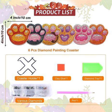 Diamond Painting Coasters 17 (6 pieces)