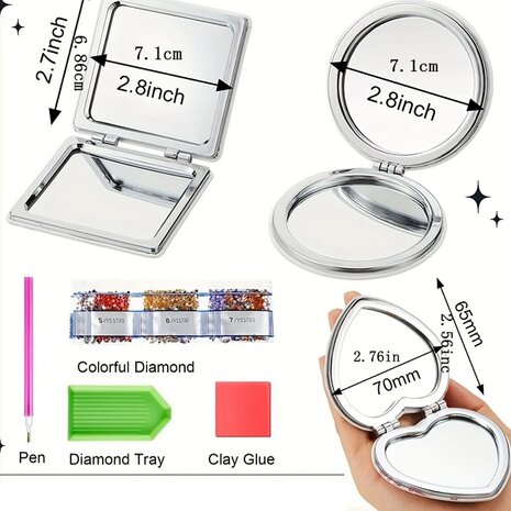 Diamond Painting Make-up Taschenspiegel 13